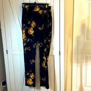 Sensational Collection Black with Yellow Floral Pants Sz Unknown